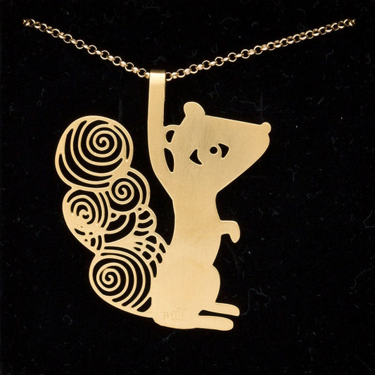 Necklace brass jewelry squirrel