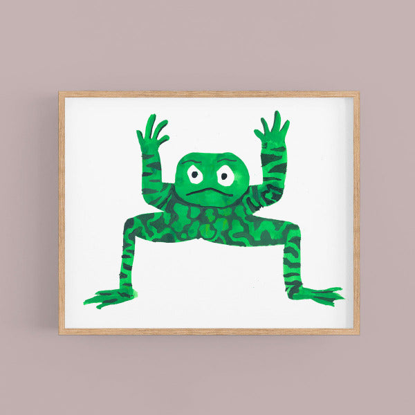 Framed poster green frog