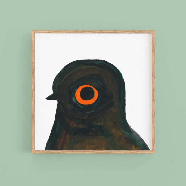 Framed blackbird poster