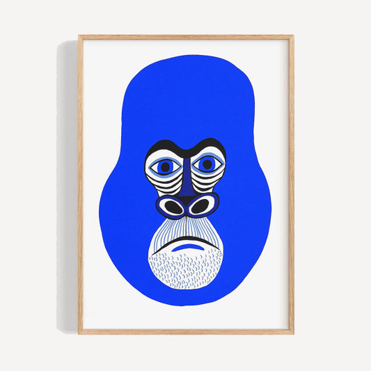 Framed poster blue monkey gorilla